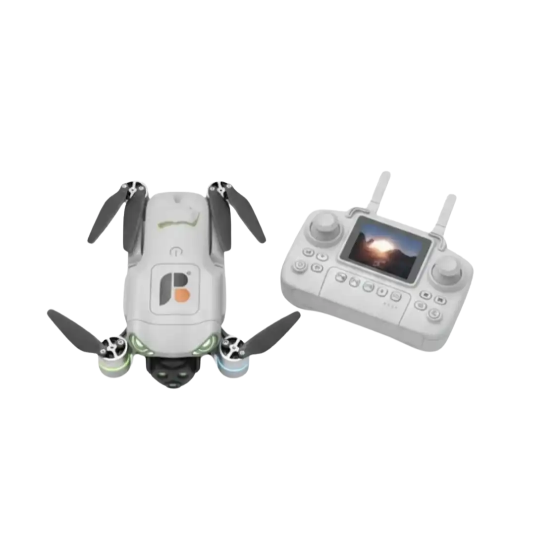 Smart Drone - 4 Yönlü Engel Sensörlü, HD Kameralı ve Kendinden Ekranlı Kumandalı Katlanabilir Drone