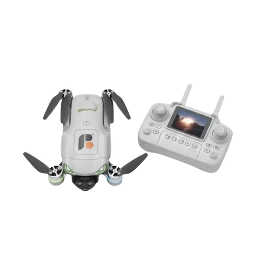 Smart Drone - 4 Yönlü Engel Sensörlü, HD Kameralı ve Kendinden Ekranlı Kumandalı Katlanabilir Drone